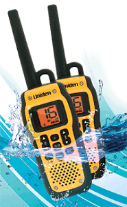 UNIDEN MHS050-2 SUBMERSIBLE VHF MARINE RADIO 2 H/SETS BOAT WATERP