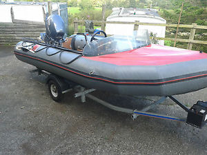 Avon Sport RIB 4.0 Yamaha *Barely Used* 15hp 4 Stroke Outboard and Trailer