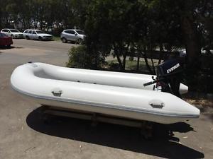 Southern Pacific 350 3.5m Alloy RIB Inflatable Boat, 10hp Evinrude Four Stroke!!