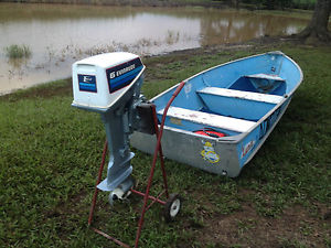 Boat Tinnie 3.7 Metre Aluminium and 6 hp Evinrude outboard Cheap fishing boat