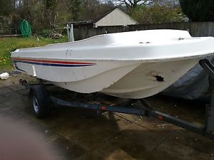 seahawk 17 damaged open dory fishing boat roller coaster trailer