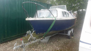 Seamaster cub 17ft boat with Snipe twin axle break back trailer,