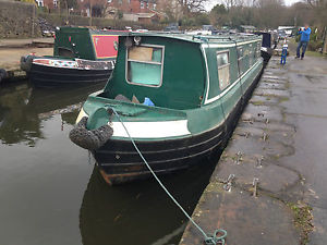 45' STEEL NARROWBOAT PROJECT BOAT NEEDING WORK BARGE BOAT SALVAGE LIVE ABOARD