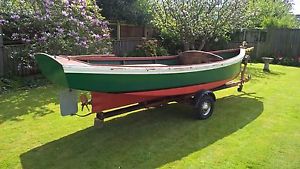 16ft Steam Launch Motor Boat Hull and Trailer Only Stuart Tuner SBA Live Boiler