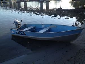 Boat Tinnie 3.6 Metre Aluminium and 6 hp Evinrude outboard Cheap fishing boat