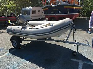 Avon 2.8m RIB Rigid Inflatable Boat, Tohatsu 9.8 Four Stroke, Trailer.