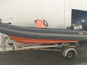 avon searider 4m rib, 50hp mariner outboard and trailer