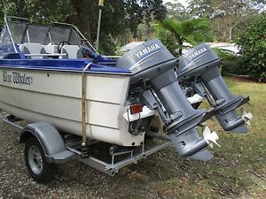 markham whaler fibreglass 2 yamaha 2x40hp yamaha 2 strokes 130hours