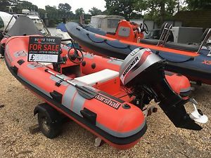 RIB BOAT 4 MTR WITH MARINER 40 HP OUTBOARD ON TRAILER