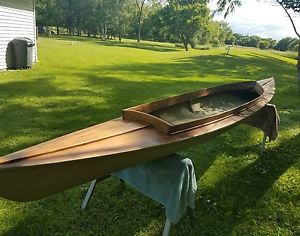 Vintage antique wooden duck hunting skiff sneak boat waterfowl wisconsin canoe